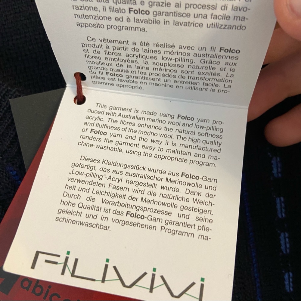 {Gabicci} NWT Vintage Blue Wool Blend V-Neck Pullover Sweater - XXL - Picture 6 of 9